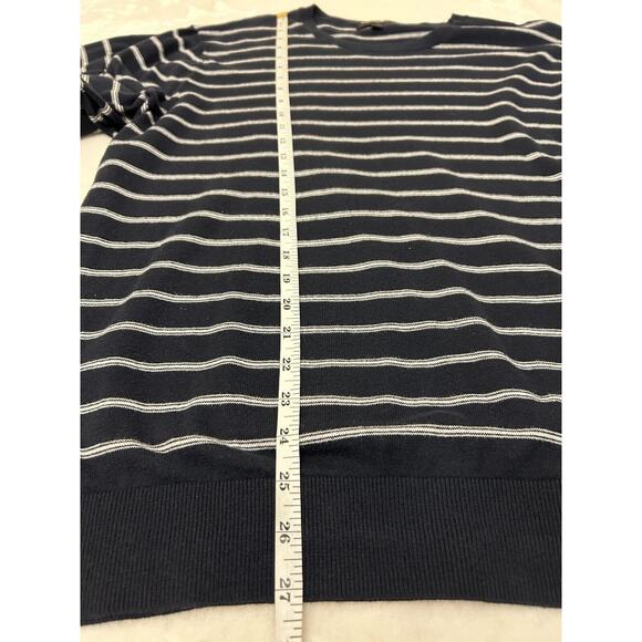 Banana Republic Women Striped Sweater Sz L Blue Preppy Classic Nautical - Picture 4 of 8